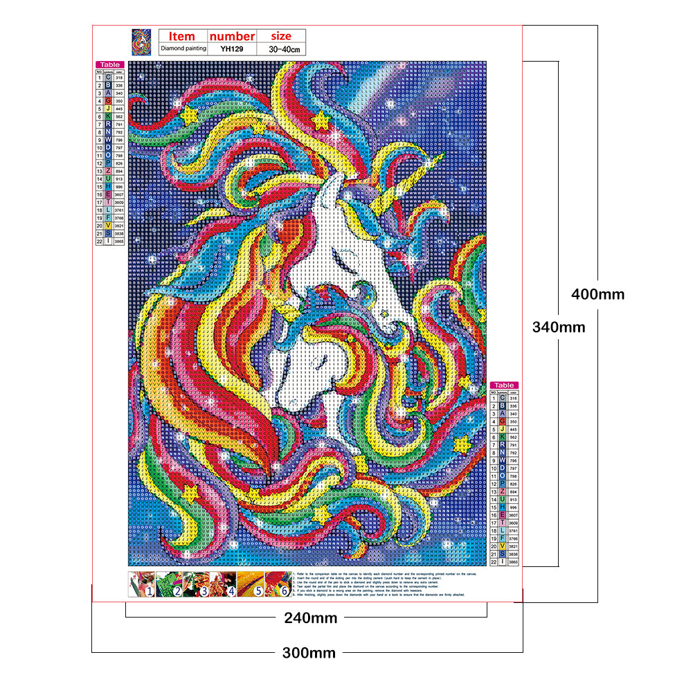 Unicorn - Full Round Drill Diamond Painting 30*40CM