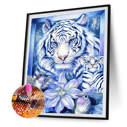 Tiger Flower - Full Round Drill Diamond Painting 30*40CM