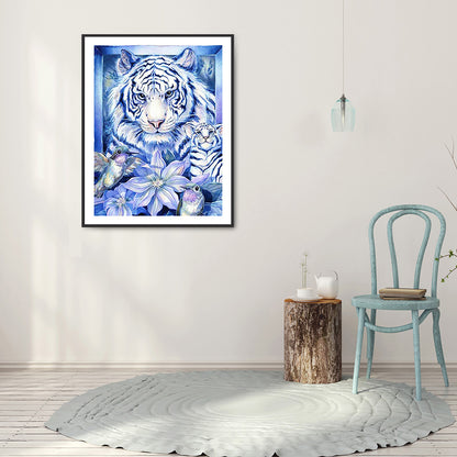 Tiger Flower - Full Round Drill Diamond Painting 30*40CM