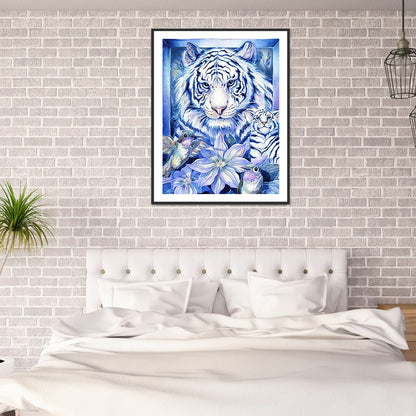 Tiger Flower - Full Round Drill Diamond Painting 30*40CM