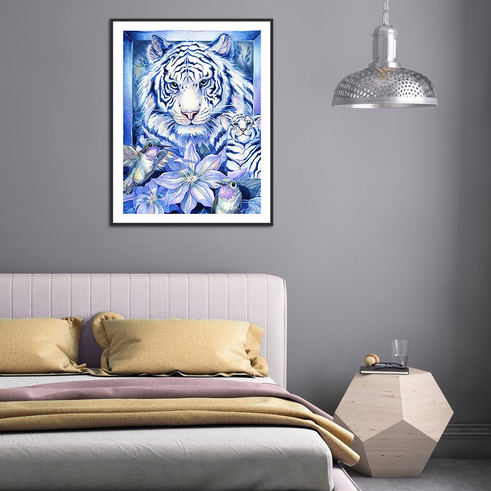 Tiger Flower - Full Round Drill Diamond Painting 30*40CM