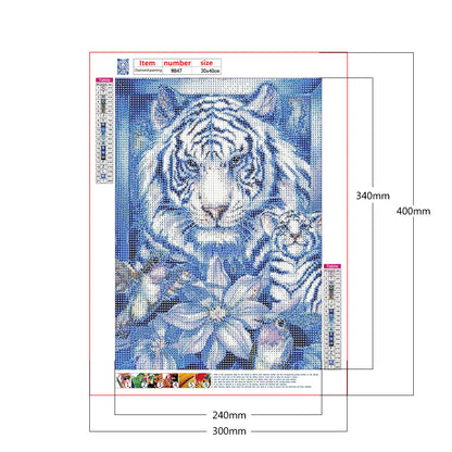 Tiger Flower - Full Round Drill Diamond Painting 30*40CM