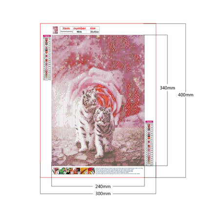 Tiger Flower - Full Round Drill Diamond Painting 30*40CM