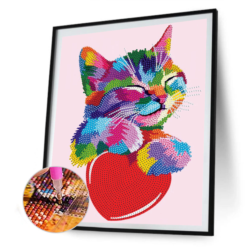 Cat - Special Shaped Drill Diamond Painting 30*40CM