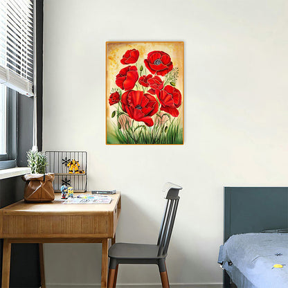 Red Flower - Full Round Drill Diamond Painting 30*40CM