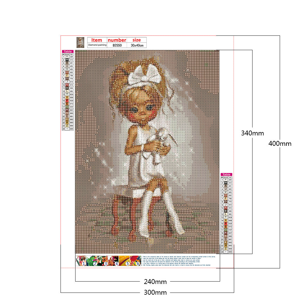 Girl Doll - Full Round Drill Diamond Painting 30*40CM