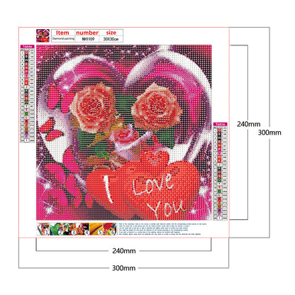 Love Rose - Full Round Drill Diamond Painting 30*30CM