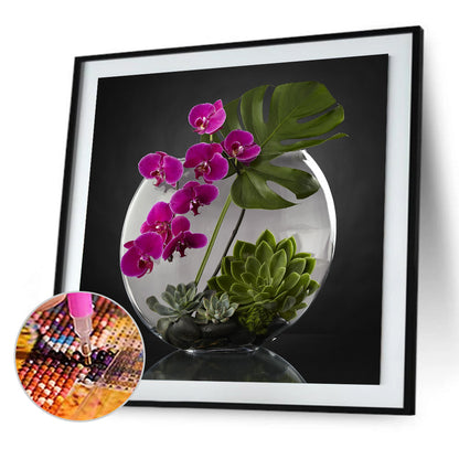 Phalaenopsis Purple - Full Round Drill Diamond Painting 30*30CM