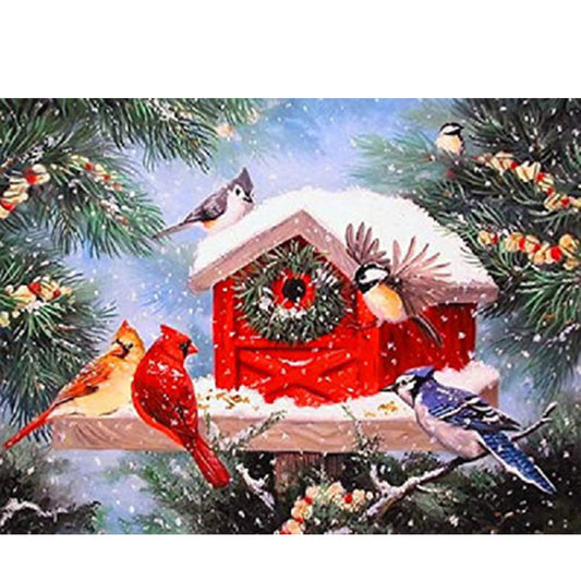 Birds House - Full Round Drill Diamond Painting 40*30CM