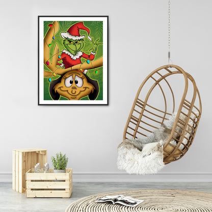 Grinch Monster - Full Round Drill Diamond Painting 30*40CM