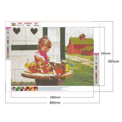 Kids Playing - Full Round Drill Diamond Painting 40*30CM