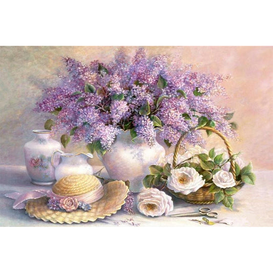 Lavender Vases - Full Round Drill Diamond Painting 60*40CM