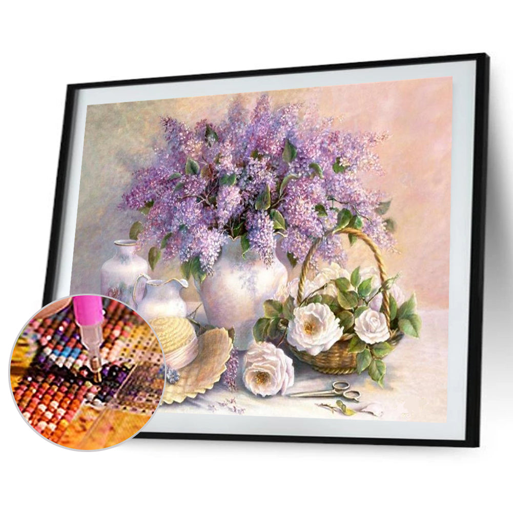 Lavender Vases - Full Round Drill Diamond Painting 60*40CM