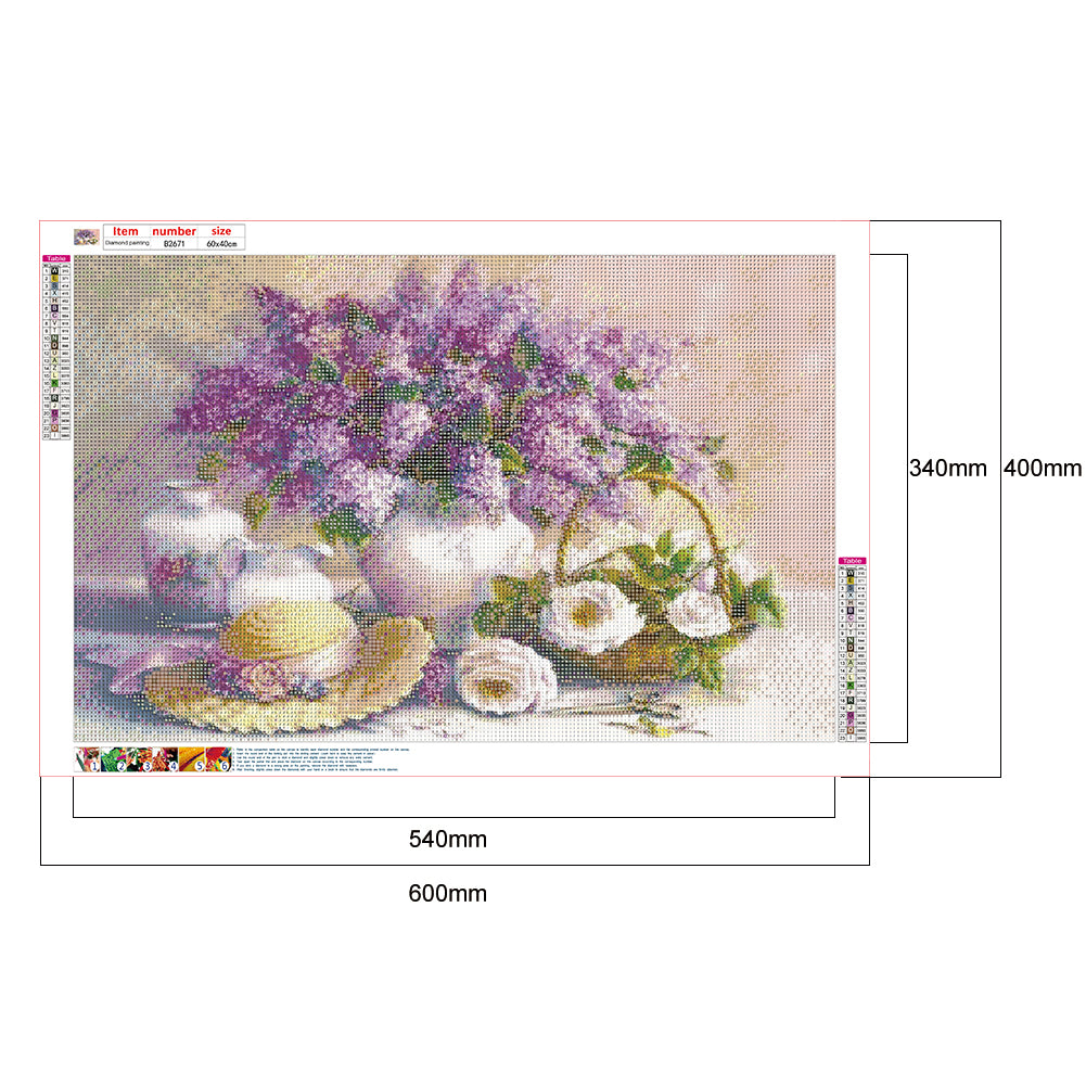 Lavender Vases - Full Round Drill Diamond Painting 60*40CM