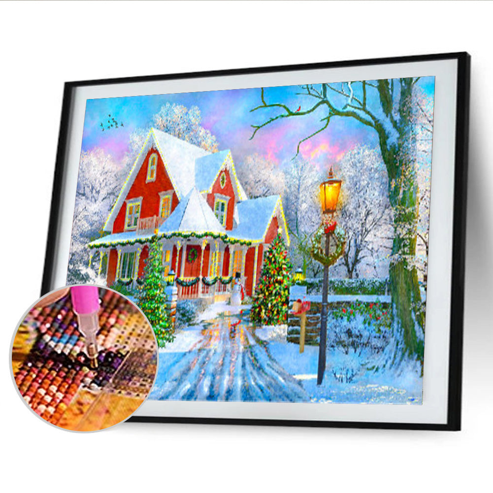 Christmas House - Full Round Drill Diamond Painting 40*30CM