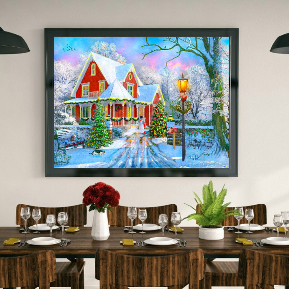 Christmas House - Full Round Drill Diamond Painting 40*30CM