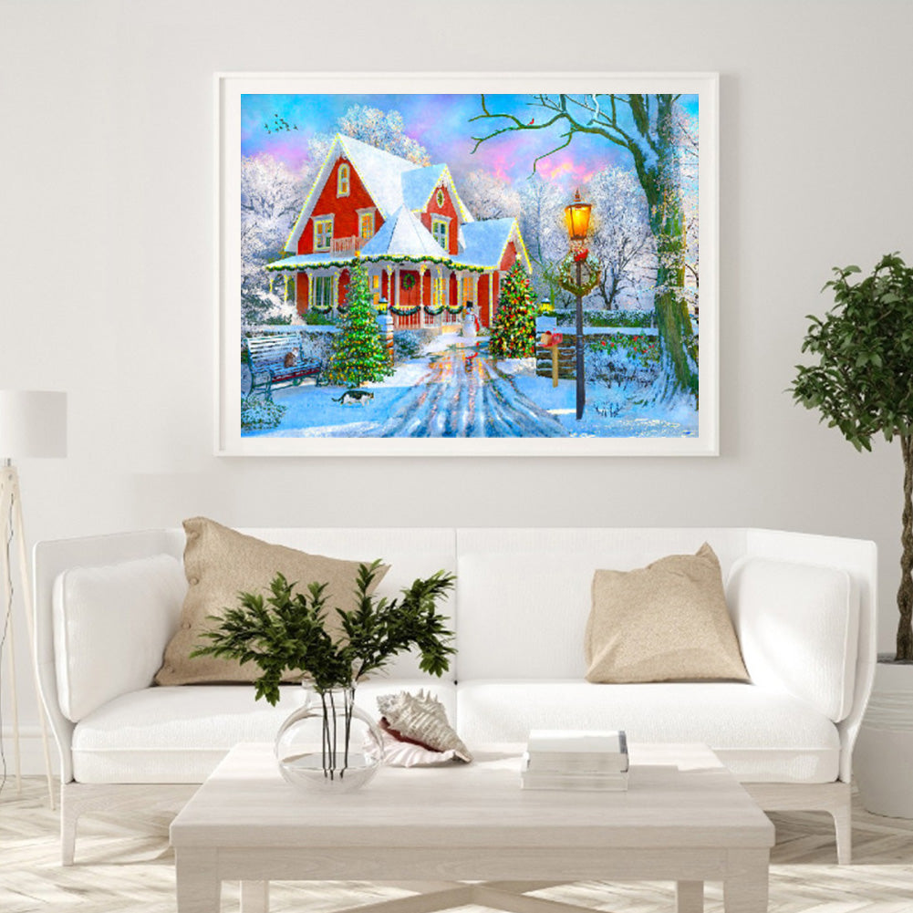 Christmas House - Full Round Drill Diamond Painting 40*30CM