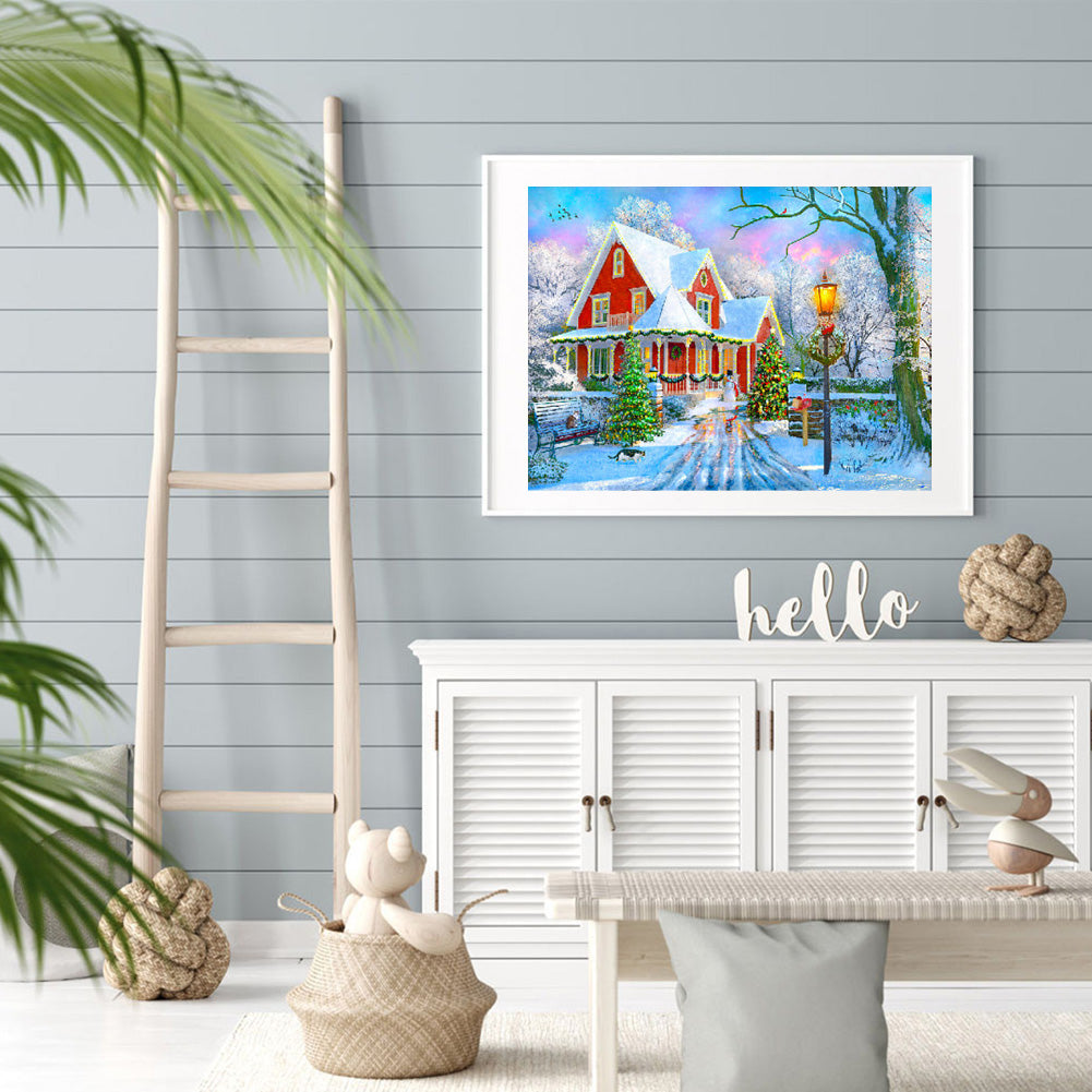 Christmas House - Full Round Drill Diamond Painting 40*30CM