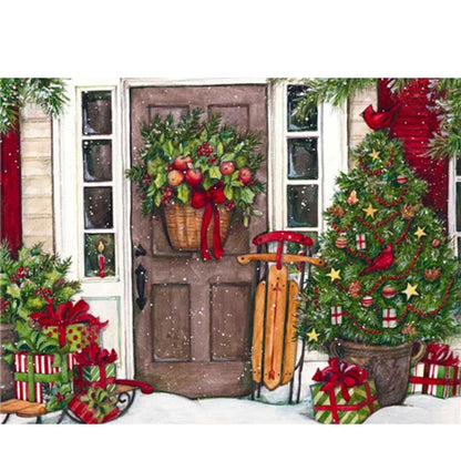 Christmas House - Full Round Drill Diamond Painting 40*30CM