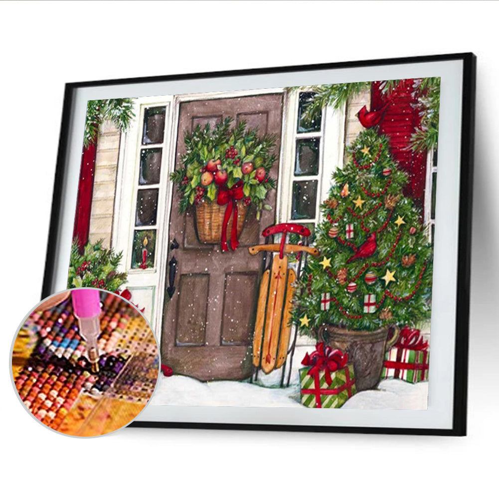 Christmas House - Full Round Drill Diamond Painting 40*30CM