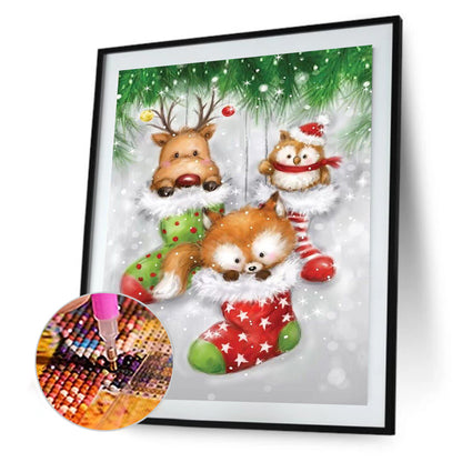 Christmas Sock - Full Round Drill Diamond Painting 30*40CM