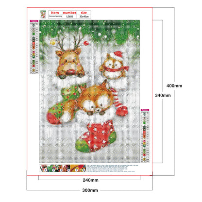 Christmas Sock - Full Round Drill Diamond Painting 30*40CM