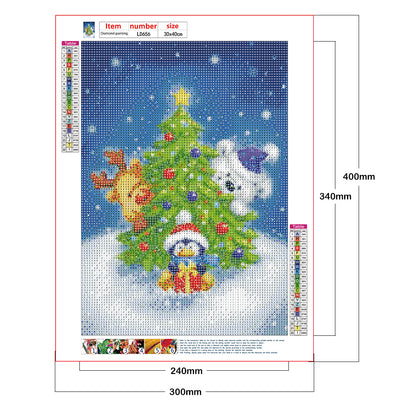 Christmas Tree - Full Round Drill Diamond Painting 30*40CM