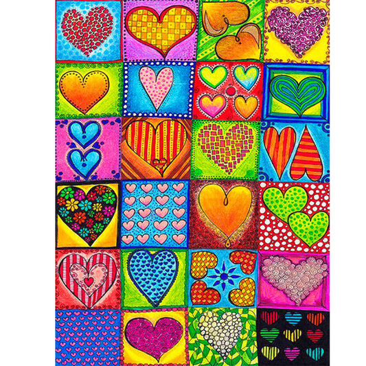 Cartoon Heart - Full Round Drill Diamond Painting 30*40CM