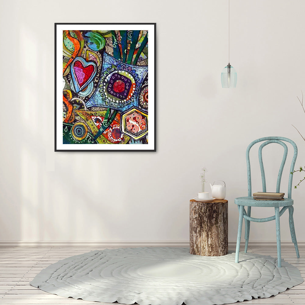 Cartoon Heart - Full Round Drill Diamond Painting 30*40CM