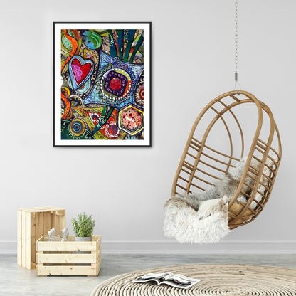 Cartoon Heart - Full Round Drill Diamond Painting 30*40CM