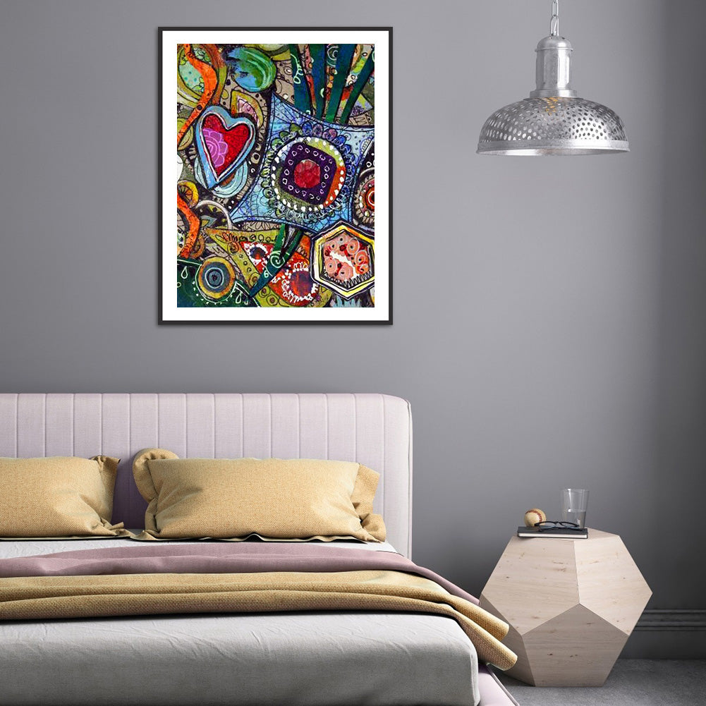 Cartoon Heart - Full Round Drill Diamond Painting 30*40CM