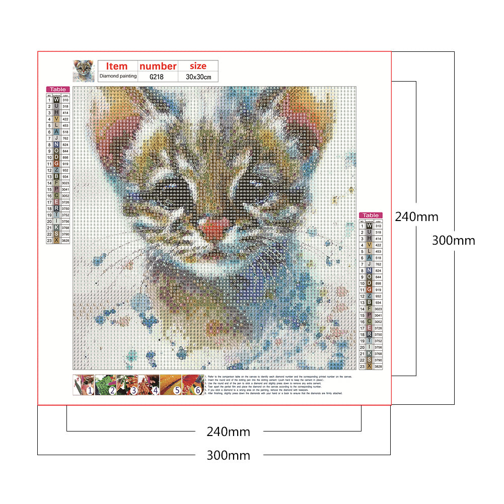 Cute Cat - Full Round Drill Diamond Painting 30*30CM