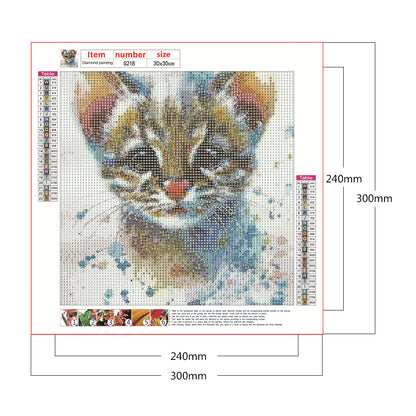 Cute Cat - Full Round Drill Diamond Painting 30*30CM