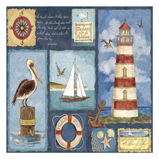 Sea Collage - Full Round Drill Diamond Painting 30*30CM