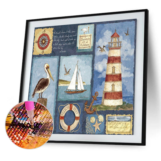 Sea Collage - Full Round Drill Diamond Painting 30*30CM