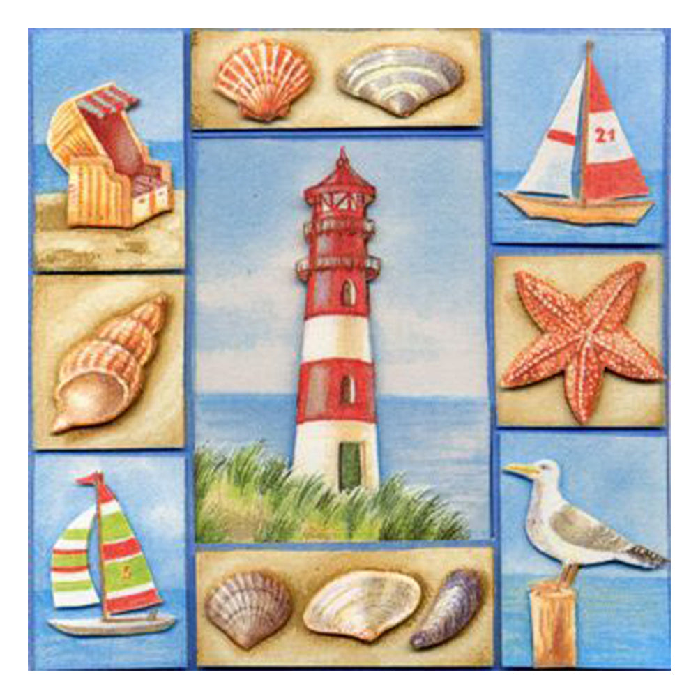 Sea Collage - Full Round Drill Diamond Painting 30*30CM