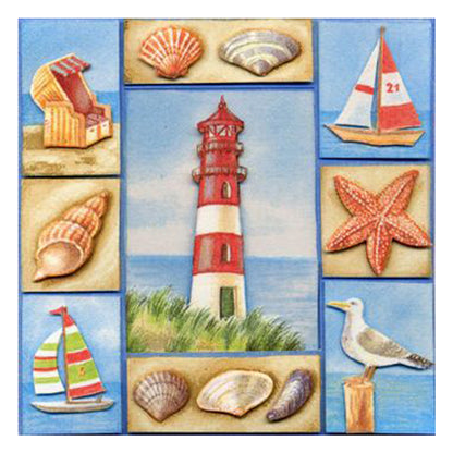 Sea Collage - Full Round Drill Diamond Painting 30*30CM
