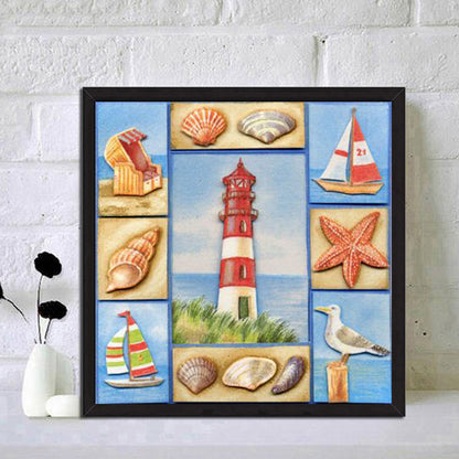 Sea Collage - Full Round Drill Diamond Painting 30*30CM