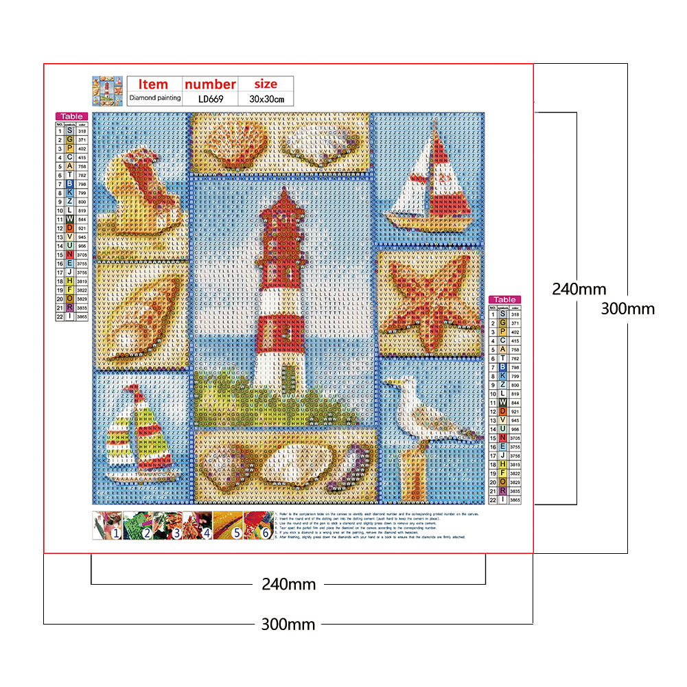 Sea Collage - Full Round Drill Diamond Painting 30*30CM