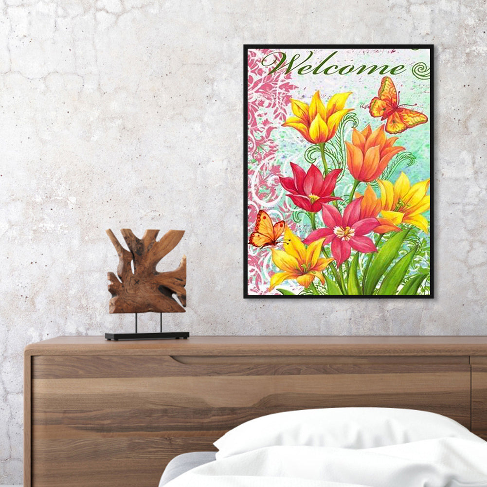 Flowers - Full Round Drill Diamond Painting 30*40CM