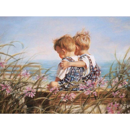 Hug Child - Full Round Drill Diamond Painting 40*30CM