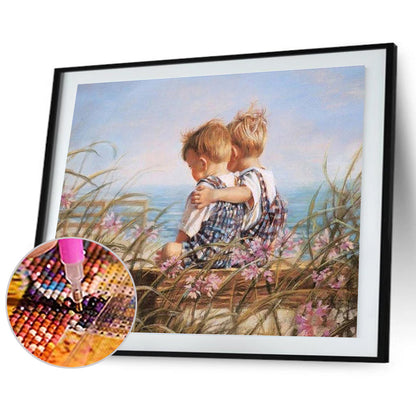 Hug Child - Full Round Drill Diamond Painting 40*30CM