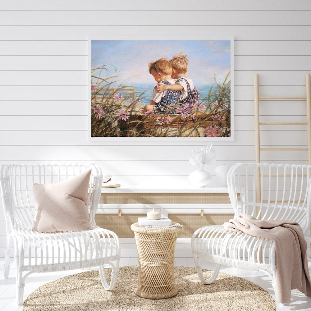 Hug Child - Full Round Drill Diamond Painting 40*30CM