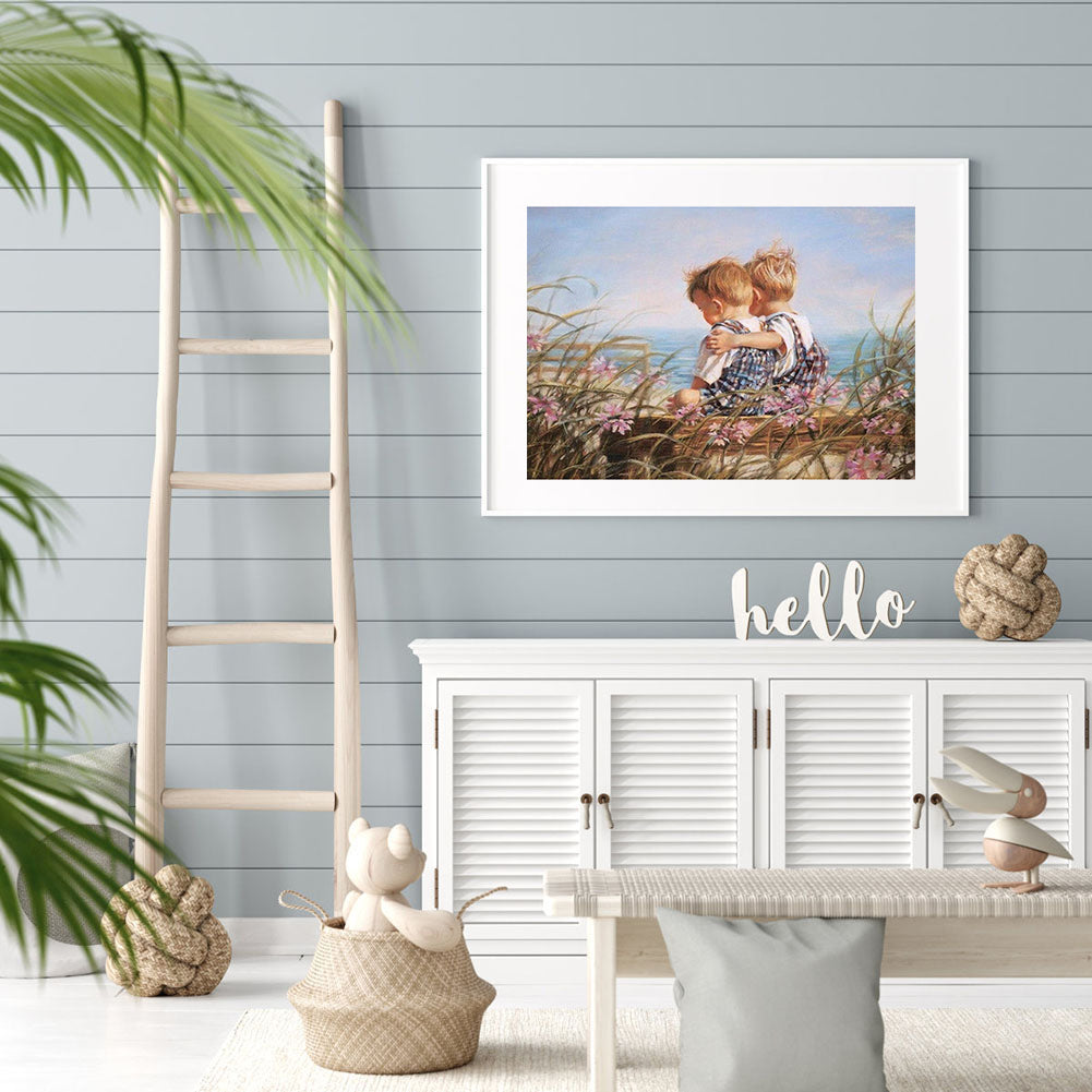 Hug Child - Full Round Drill Diamond Painting 40*30CM