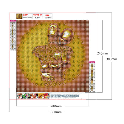 Metal Statue - Full Round Drill Diamond Painting 30*30CM