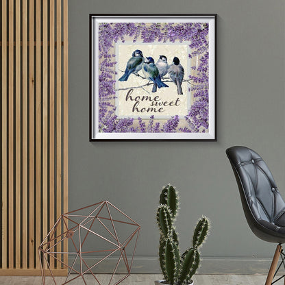 Lavender Bird - Full Round Drill Diamond Painting 30*30CM