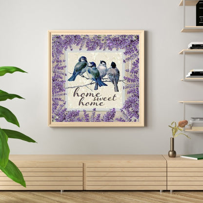 Lavender Bird - Full Round Drill Diamond Painting 30*30CM