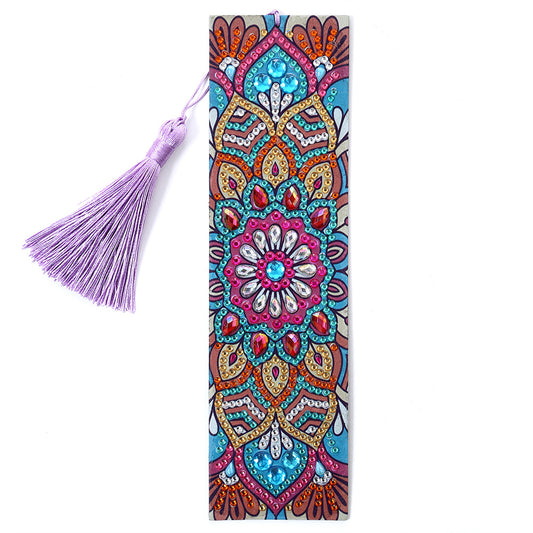 DIY Retro Mandala Diamond Painting Bookmark Special Shaped Tassel Crafts