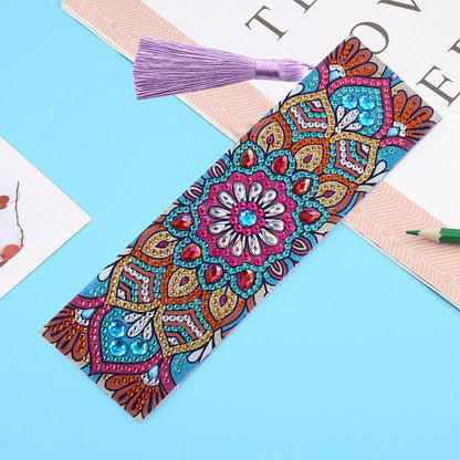 DIY Retro Mandala Diamond Painting Bookmark Special Shaped Tassel Crafts