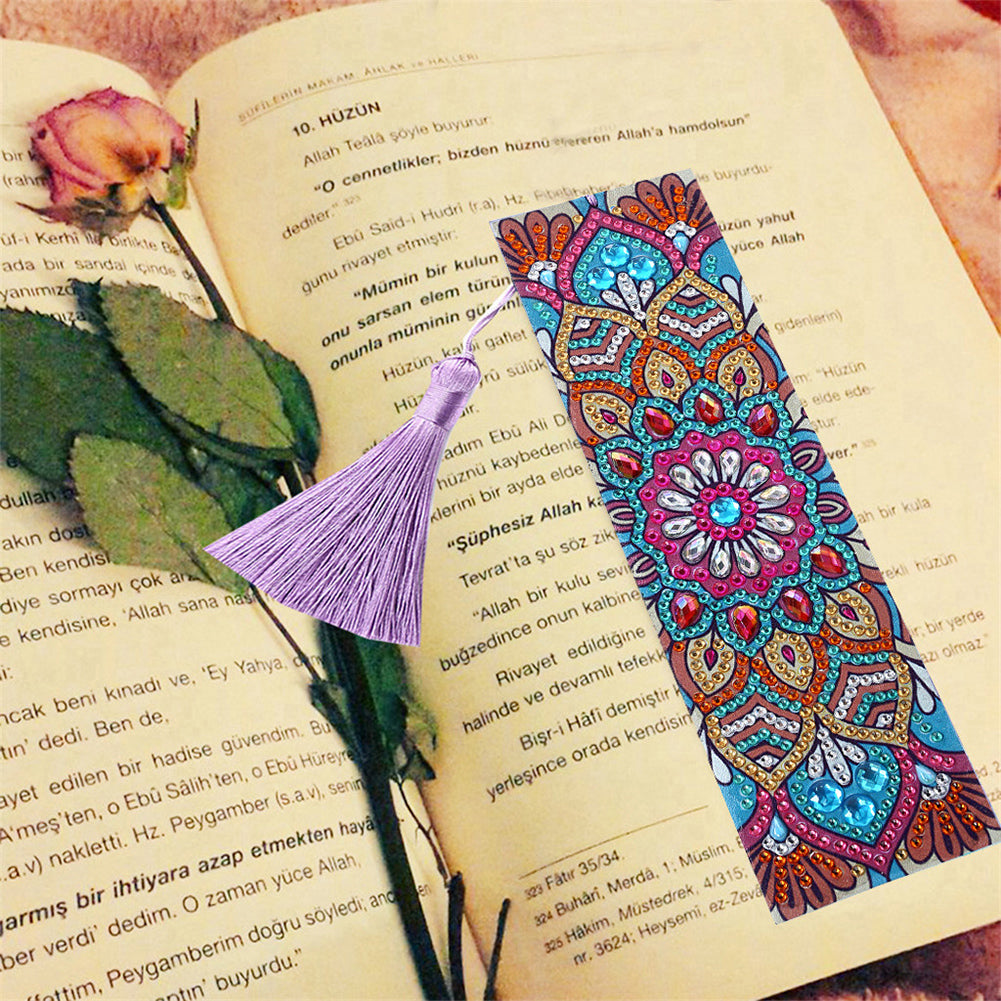DIY Retro Mandala Diamond Painting Bookmark Special Shaped Tassel Crafts